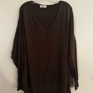 Zenana Outfitters Olive V-Neck Sweater